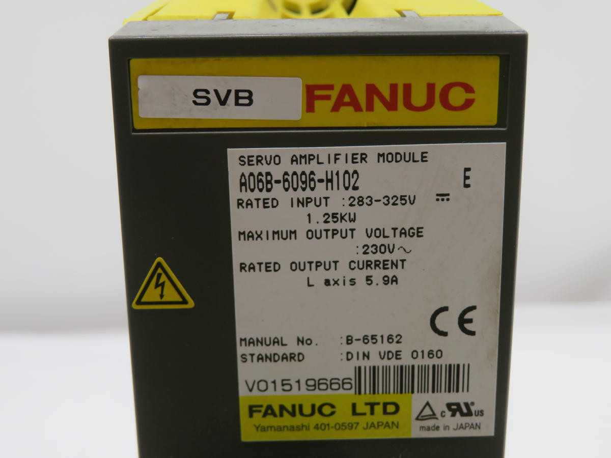 FANUC A06B-6096-H102 AMPLIFIER, 283-325V INPUT, 1.25KW POWER, 230V OUT, 5.9A L-AXIS CURR - SERVO MOTORS
