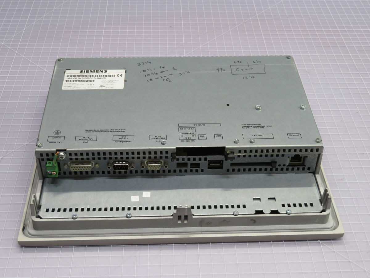 SIEMENS 6AV6-545-0DA10-0AX0 PANEL, 12.1IN DISPLAY, 800X600 RES, 200MHZ CPU, 24VDC PWR, IP65 - HMIS & DISPLAYS