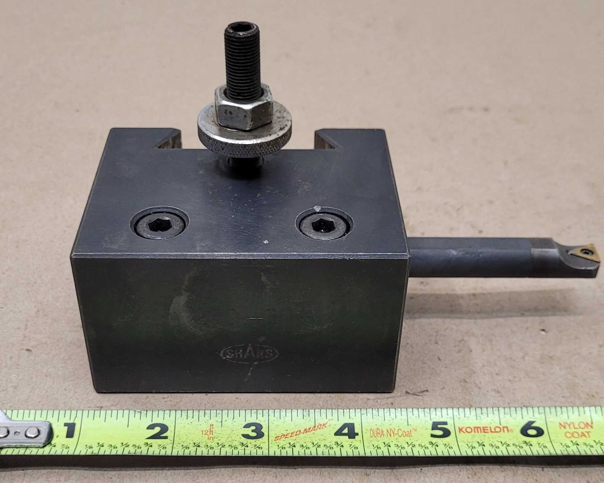 SHARS 250-304 BORING BAR HOLDER W/ TOOL, 1" BORE, FOR 13-18 SWING CXA QUICK CHANGE TOOL POST - MACHINE TOOLING