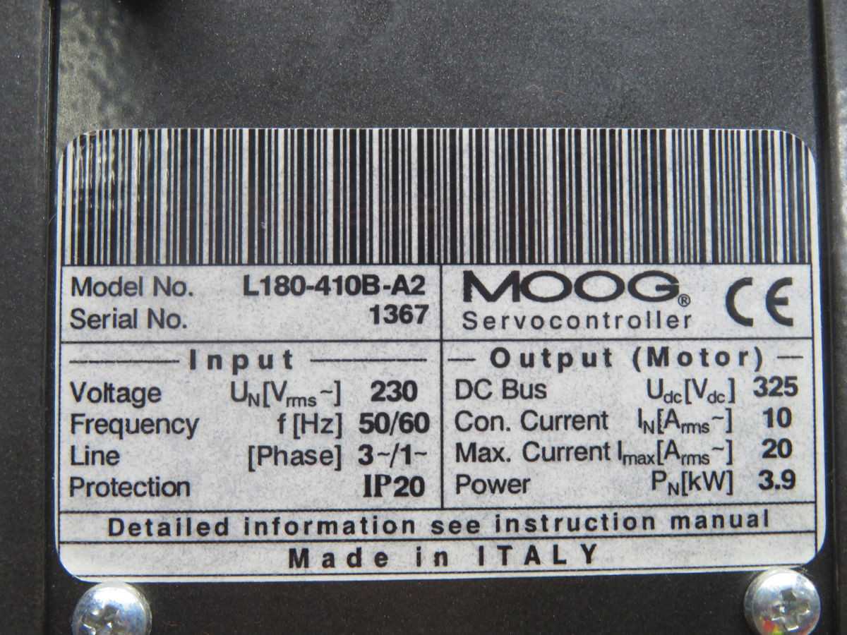 MOOG L180-410B-A2 L180 SERIES SINGLE-AXIS DIGITAL SERVO DRIVE T269070 - SERVO