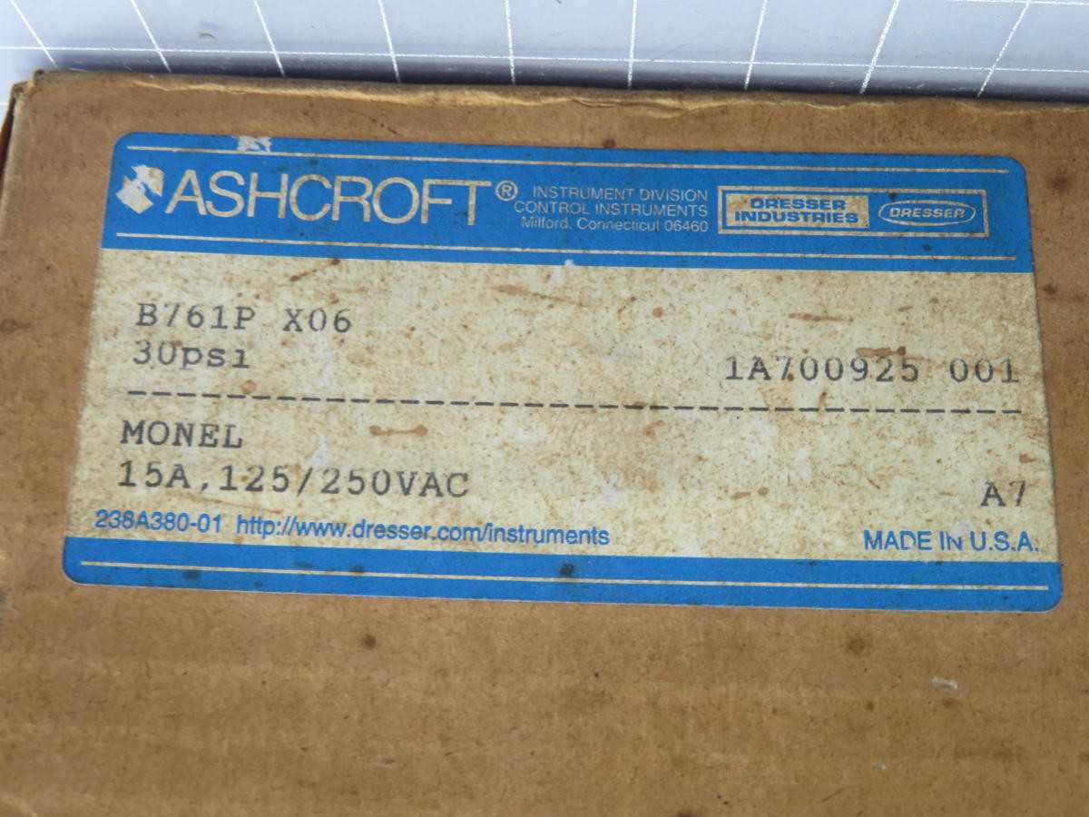 ASHCROFT B761P X06 PRESSURE SWITCH T232978 - SWITCHES
