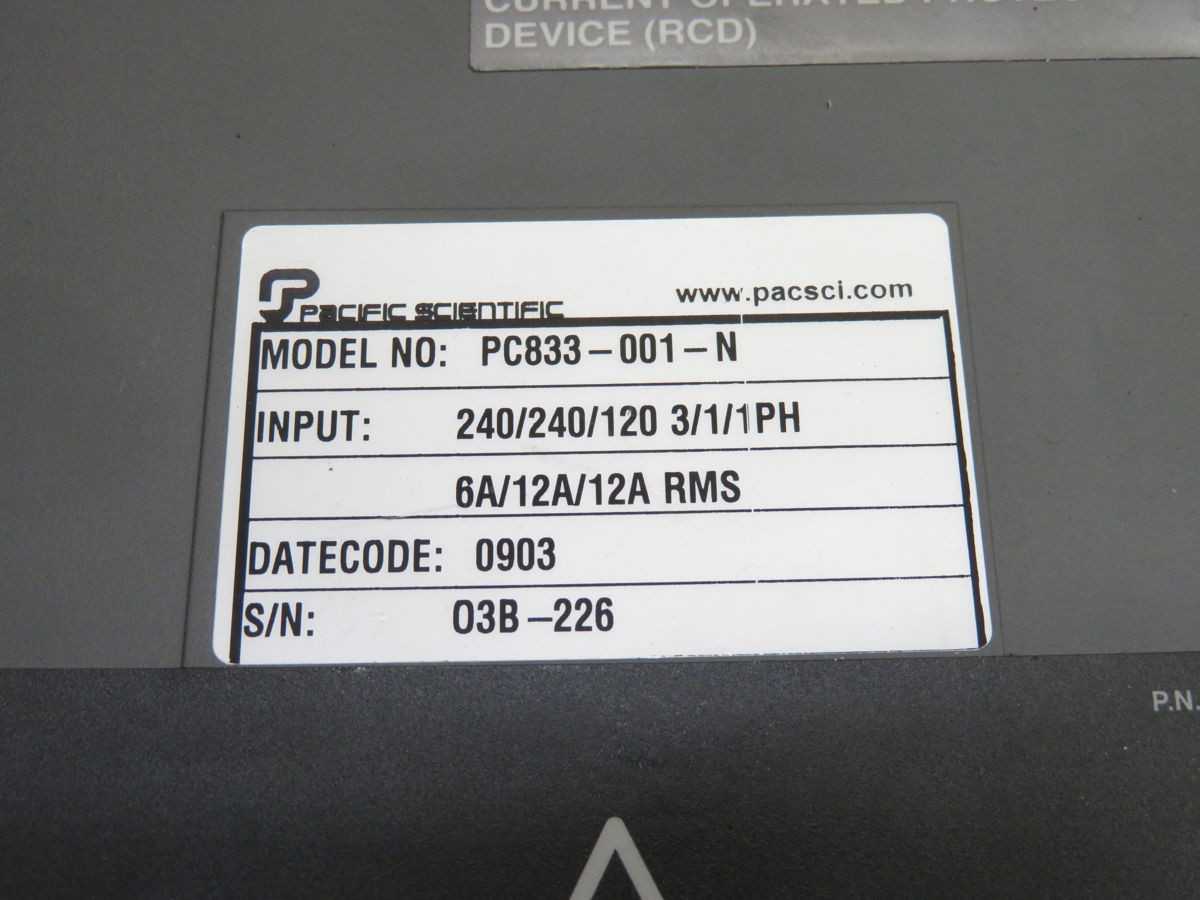 PACIFIC SCIENTIFIC PC833-001-N SERVO DRIVES, 240V INPUT, 50/60HZ, 12A CONT. OUTPUT - SERVO MOTORS