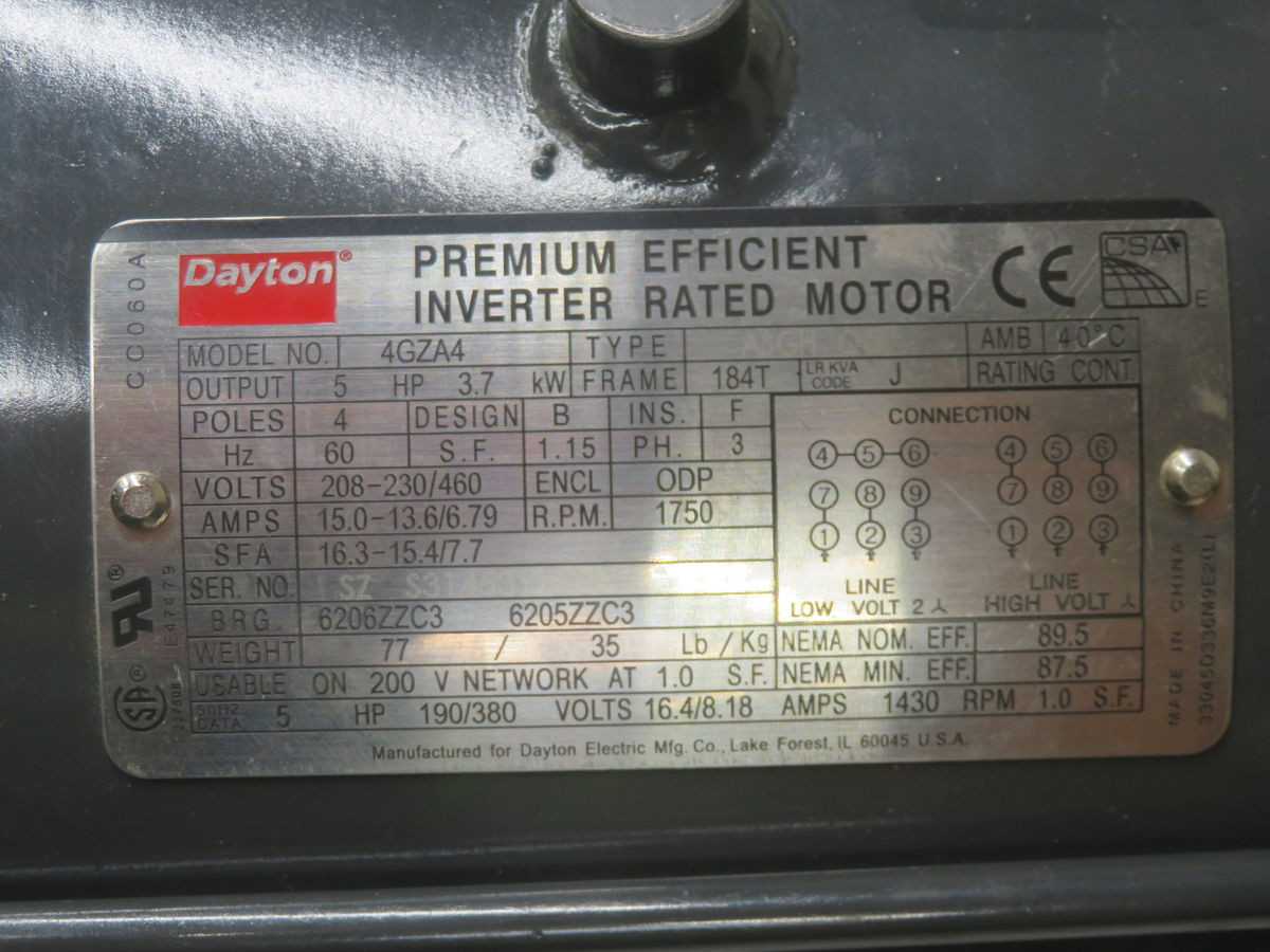 DAYTON 4GZA4 GENERAL PURPOSE MOTOR T265714 - AC MOTOR