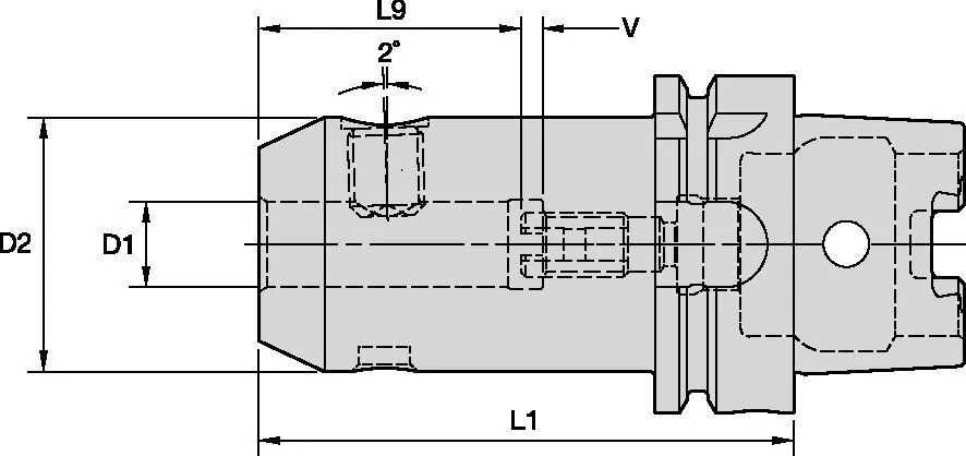 Kennametal Erickson HSK63AWN25110M Whistle Notch Adaptor - MACHINING ACCESSORIES & TOOLING