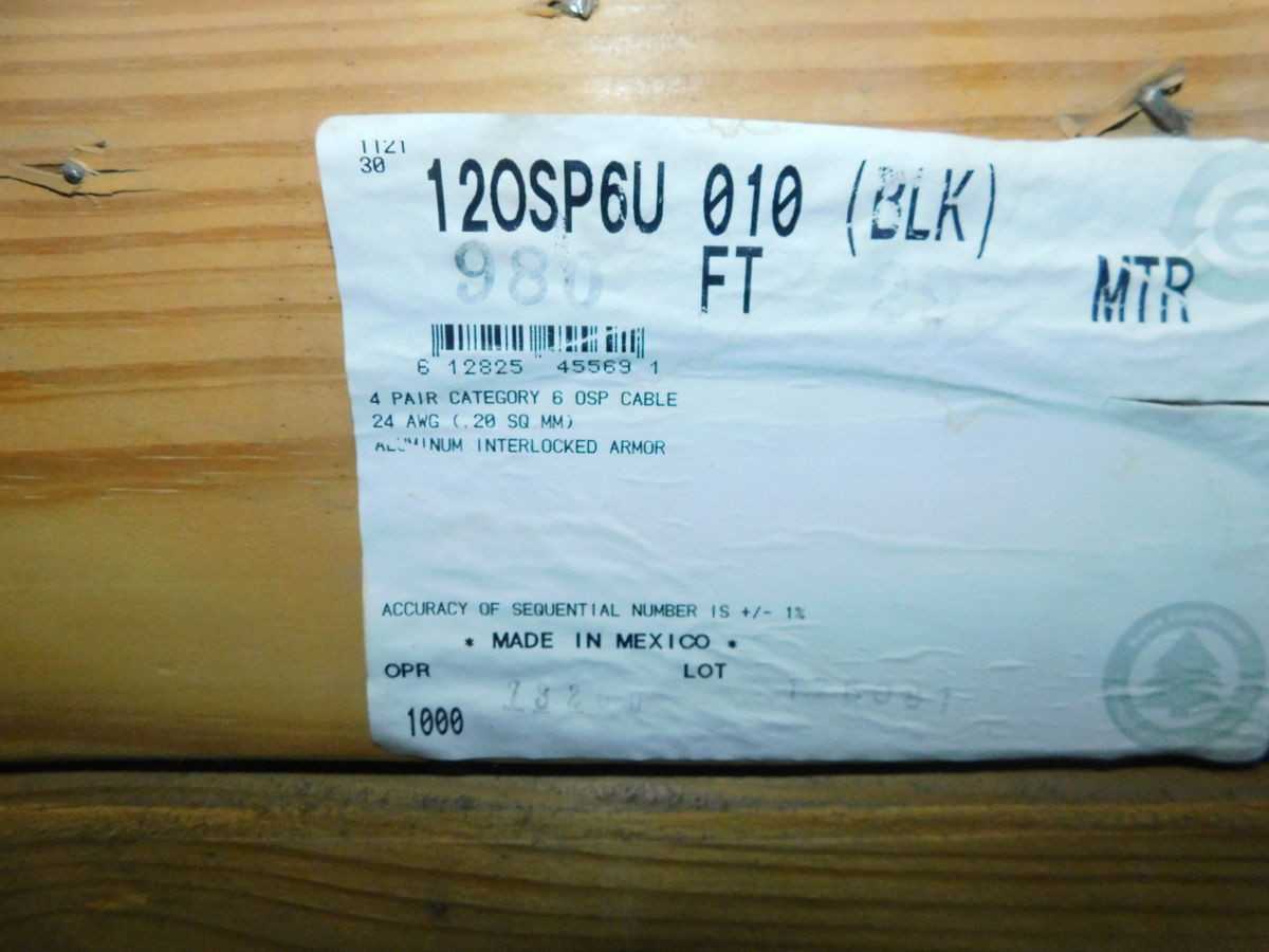 BELDEN 12OSP6U CABLE CAT6 4 PAIR OUTSIDE OSP ARMORED M6472 - FIBER OPTIC CABLE