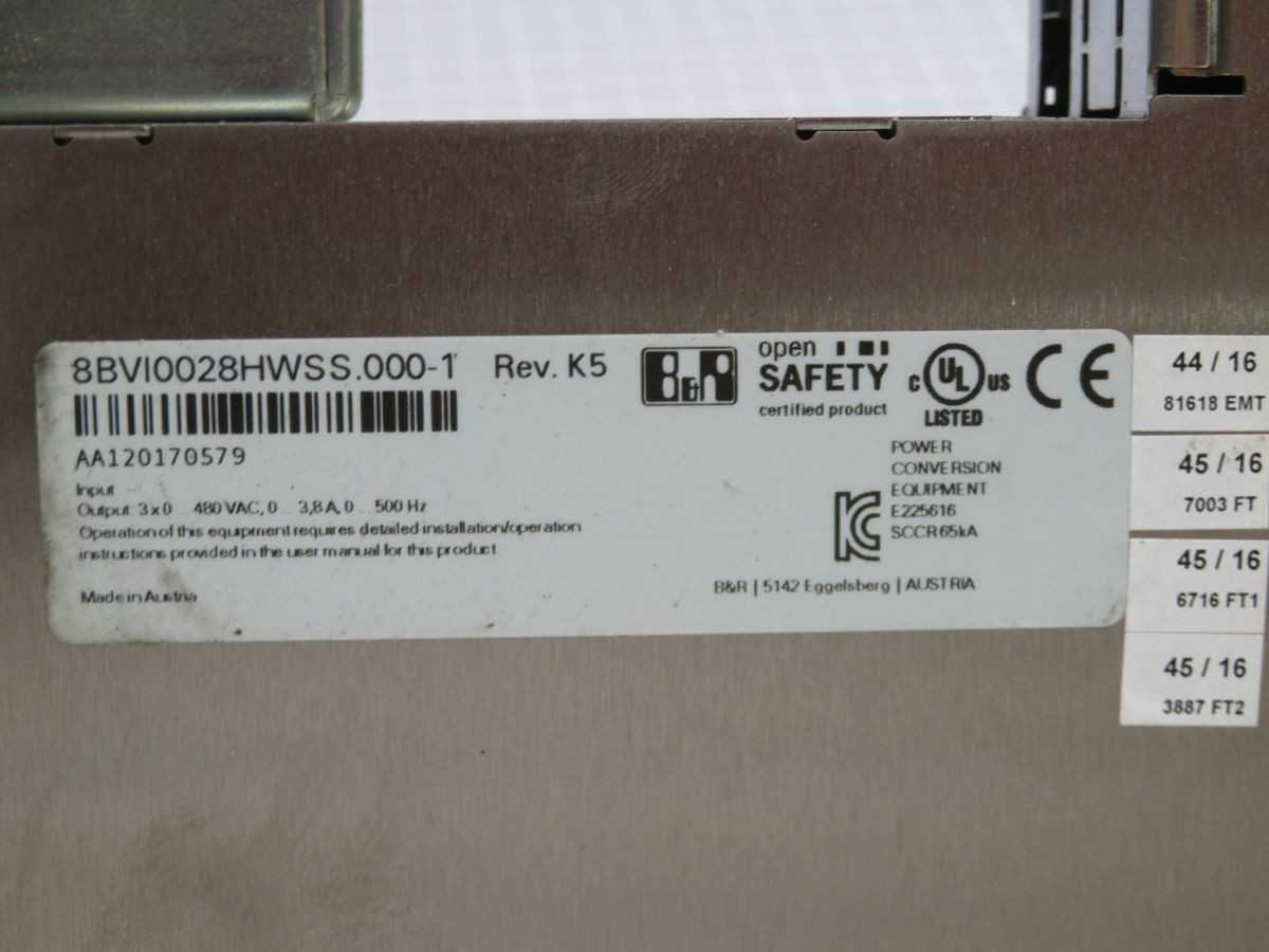 B&R 8BVI0028HWSS.000-1 SERVO DRIVE, 1 AXIS, 24-48 VDC SUPPLY, 2.8A/7.0A CURRENT, STO, IP20 - AUTOMATION & CONTROLS