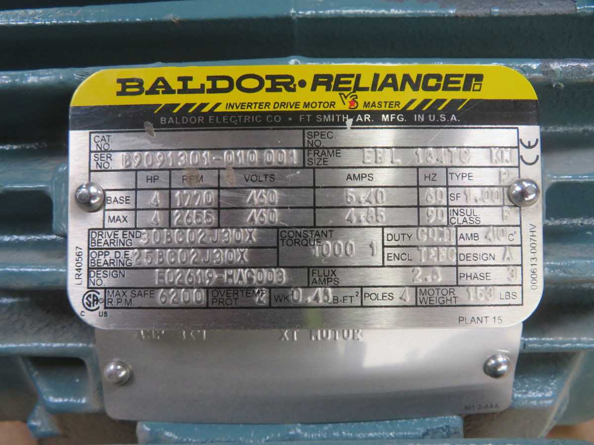 BALDOR EBL 184TC KN INVERTER DRIVE MOTOR T264887 - AC MOTOR