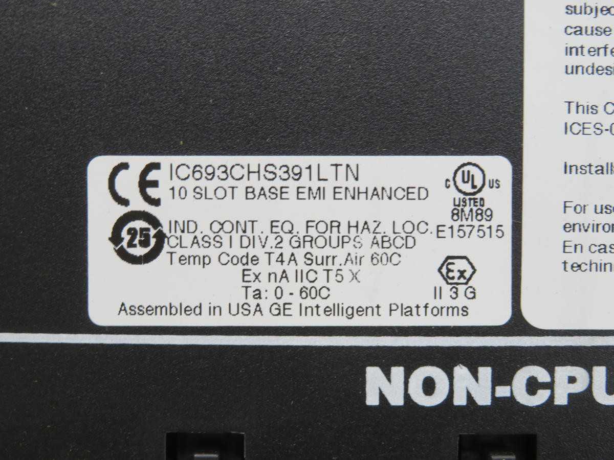 GE FANUC IC693CHS391LTN, 90-30 10-SLOT BASEPLATE, 5 VDC OPERATION - INDUSTRIAL PARTS