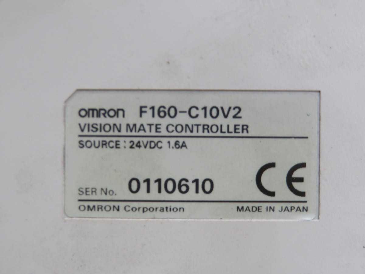 OMRON F160-C10V2 VISION CONTROLLER, 24 VDC POWER, 1.6 AMPS CURRENT, NPN I/O, SINGLE CAMERA, RS-232C PORT - OPERATOR CONTROLS