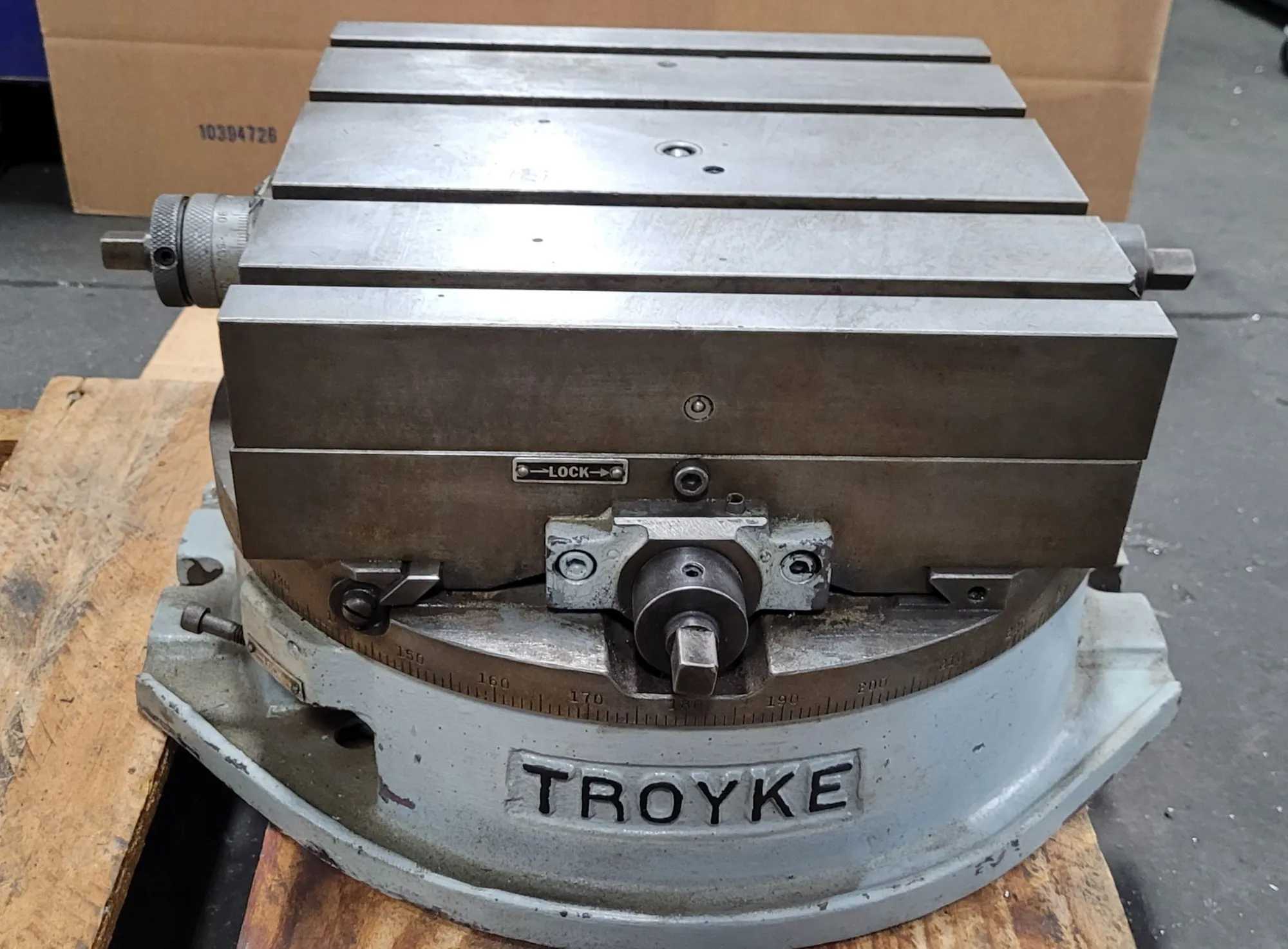 TROYKE DMT-15 CROSS-SLIDE ROTARY TABLE (MANUAL) - 12" X 12" TABLE SIZE - MACHINING TOOLING & PARTS