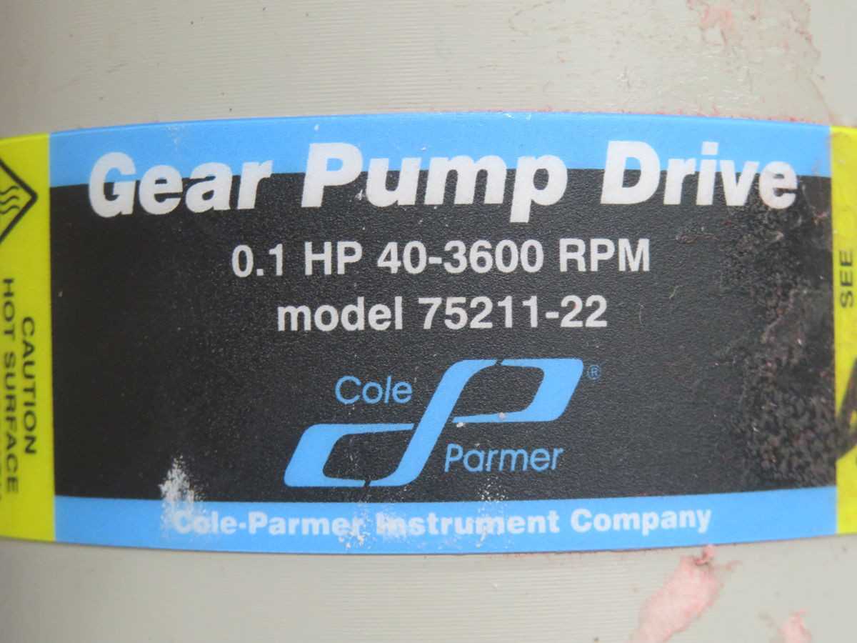 COLE PARMER 75211-22 GEAR PUMP DRIVE T267660 - GEAR PUMP