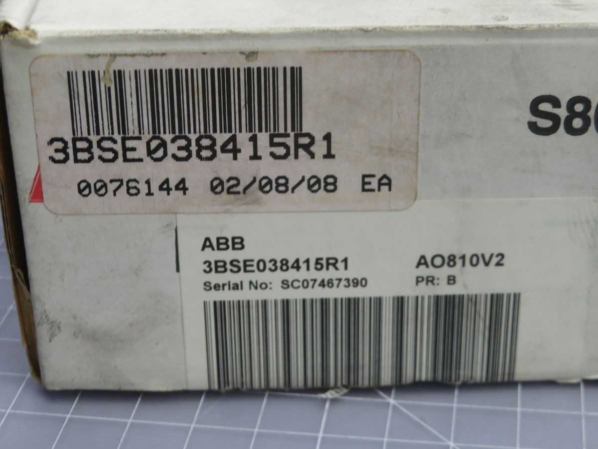 ABB AO810 3BSE038415R1 IO MODULE, 8 CH, 0-20/4-20 MA OUT, 14-BIT RES, 850 OHM LOAD, 2 MS UPDATE - PLC MODULES