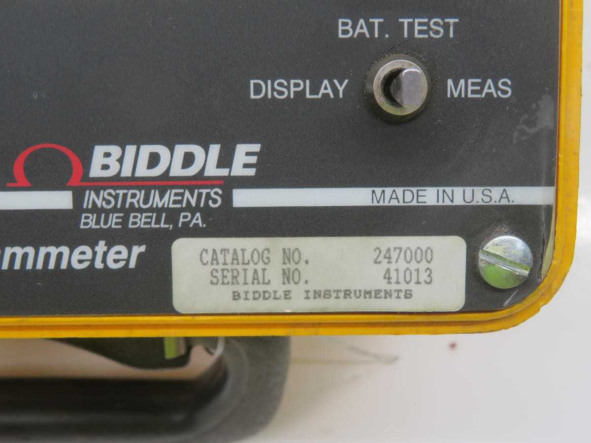 BIDDLE 247000 DIGITAL LOW RESISTANCE OHMMETER, 0-60 Ω RANGE, 10A TEST CURRENT - INSTRUMENTATION