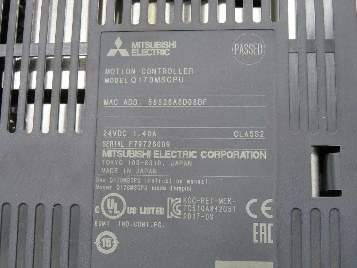 MITSUBISHI Q170MSCPU MOTION CONTROLLER MODULE, 24VDC, 1.40A POWER, 32 AXIS, 256K STEPS MEMORY - PLC MODULES