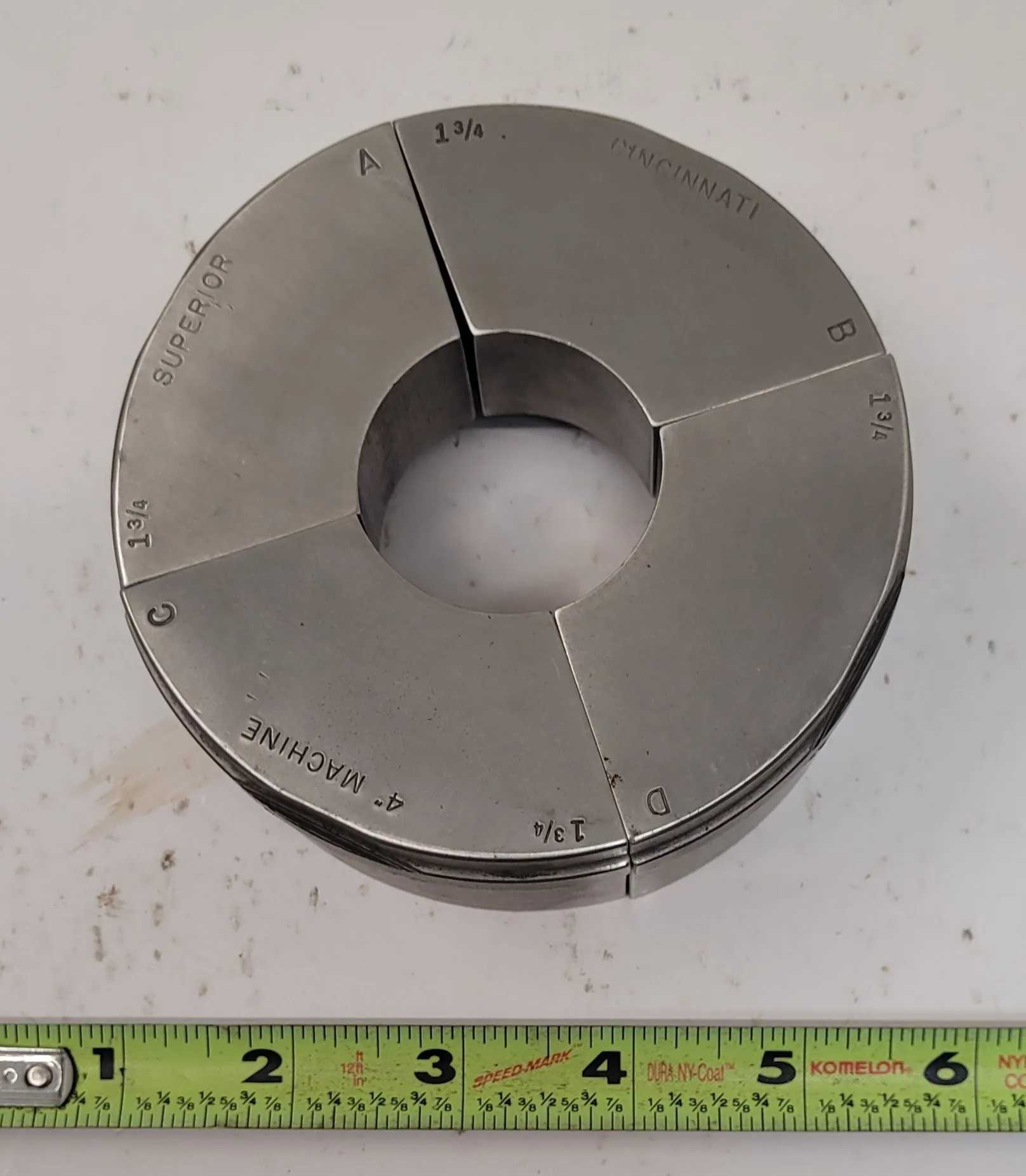 SUPERIOR CINCINNATI S-STYLE EMERGENCY COLLET PAD, 2 3/4" SIZE, 2" HEIGHT, NON-SERRATED - MACHINING TOOLING & PARTS