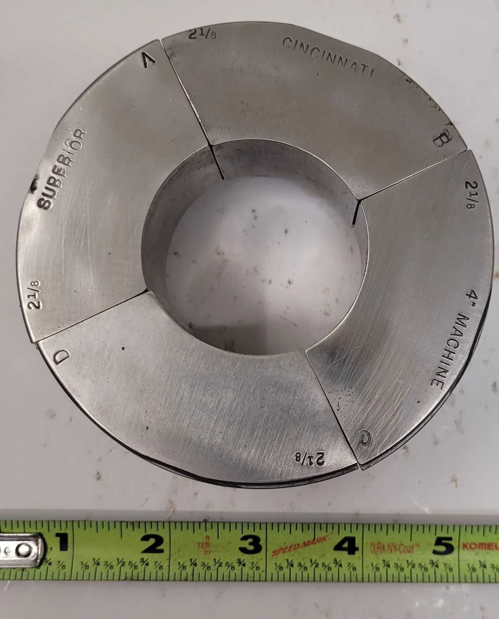 SUPERIOR CINCINNATI COLLET PAD 2 1/8" S-STYLE EMERGENCY COLLET PAD 2” HEIGHT NON-SERRATED - MACHINING TOOLING & PARTS