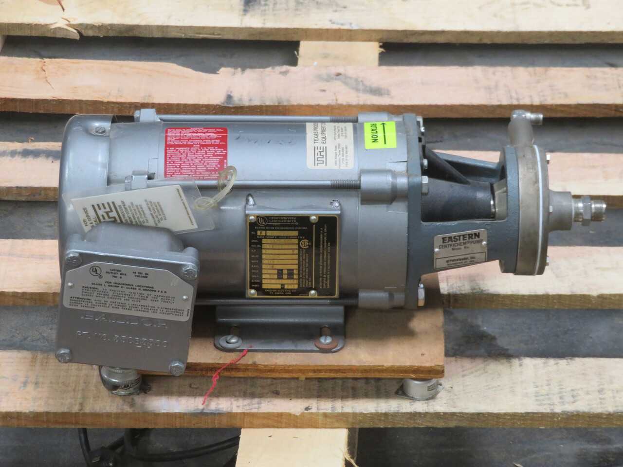 EASTERN ECD1 AS TC AN SS CENTRICHEM PUMP W BALDOR CL5003A T261777 - CENTRIFUGAL PUMP