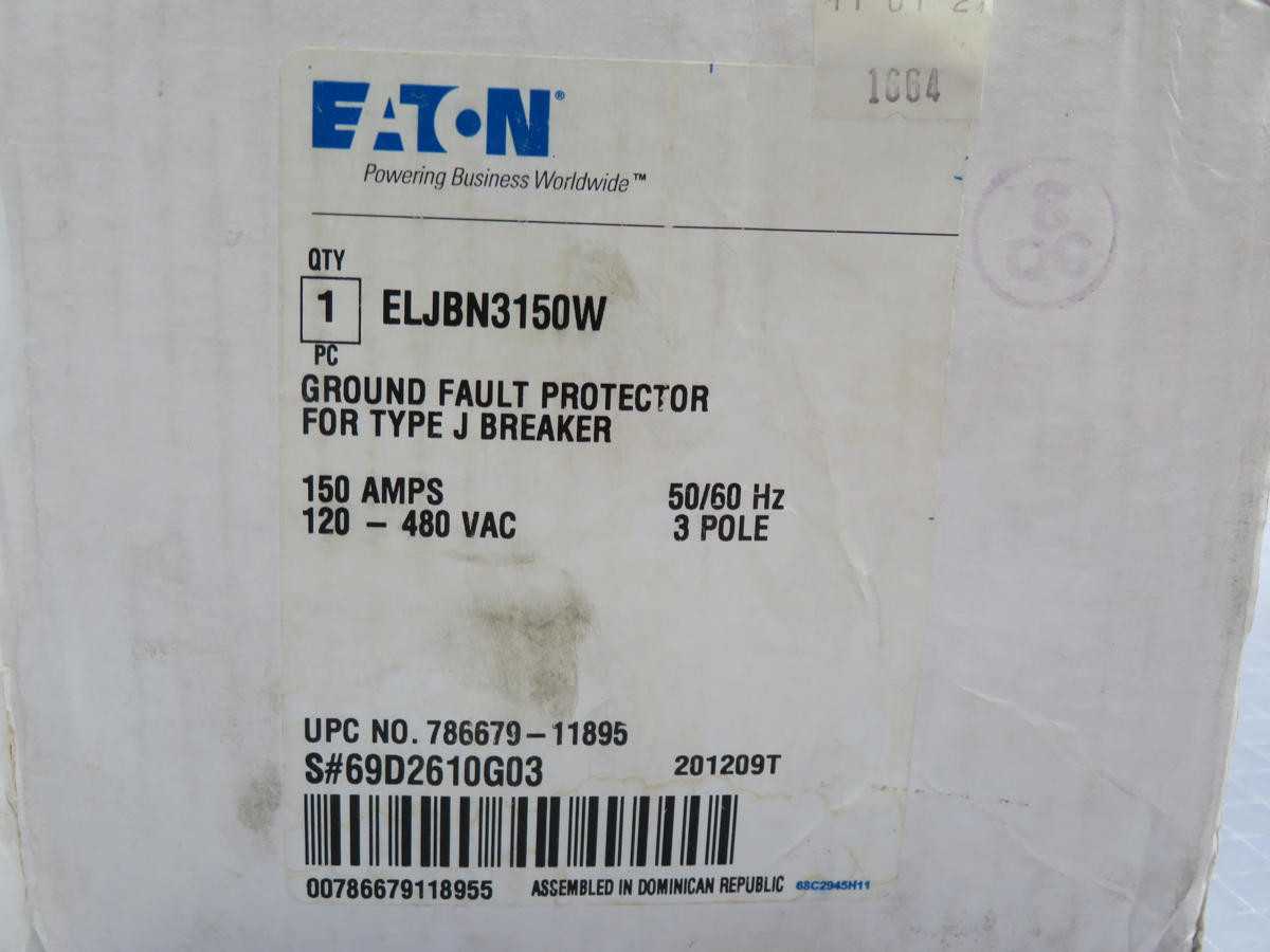 EATON ELJBN3150W GROUND FAULT PROTECTOR BREAKER T217991 - CIRCUIT BREAKERS