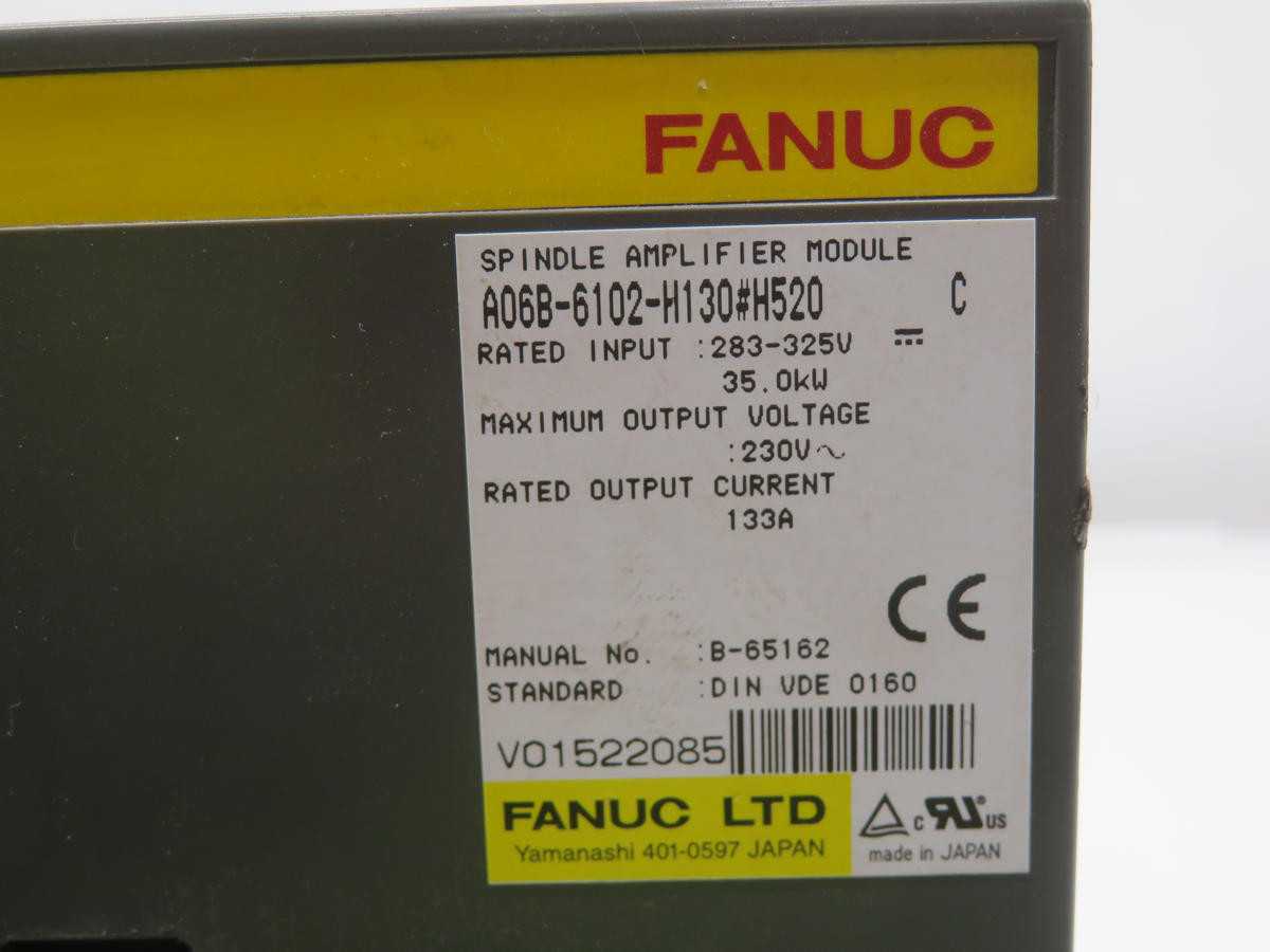 FANUC A06B-6102-H130#H520 SPINDLE AMPLIFIER MODULE, 35.0KW POWER, 133A OUTPUT CURRENT - SERVO MOTORS