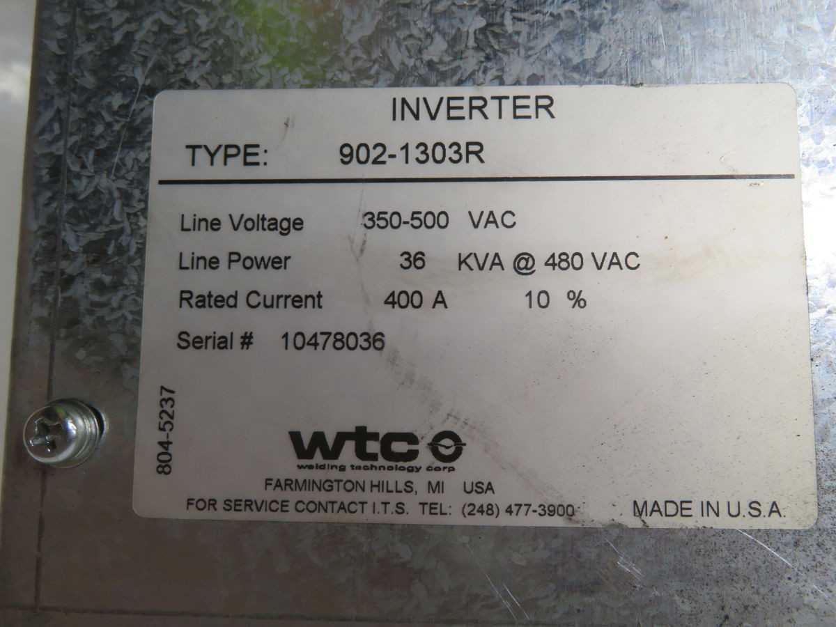 WTC 902-1303R INVERTER T268173 - WELDING EQUIPMENT