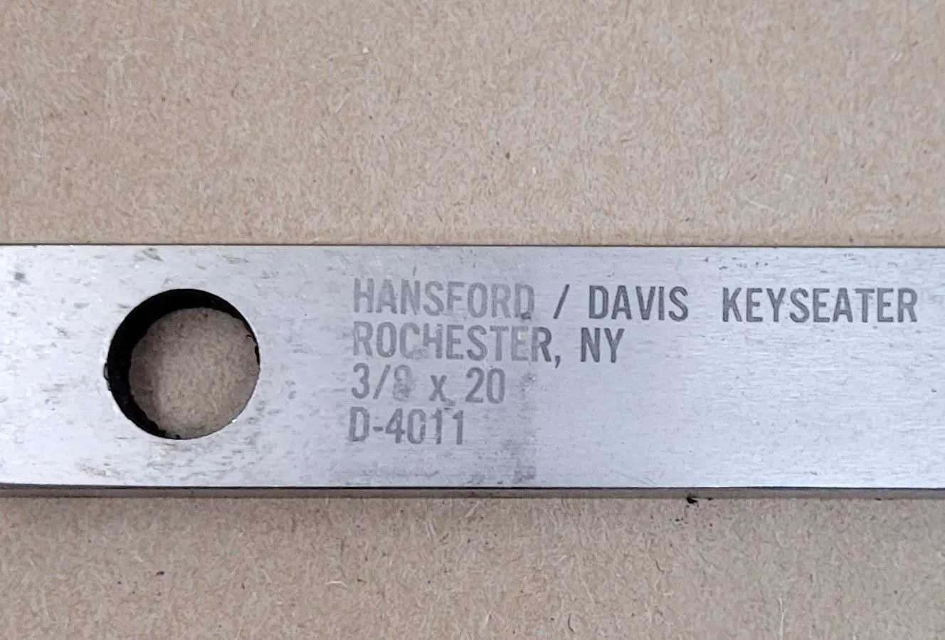 HANSFORD DAVIS D-4011 KEYSEATER - 3/8IN X 20IN - MACHINE TOOLING