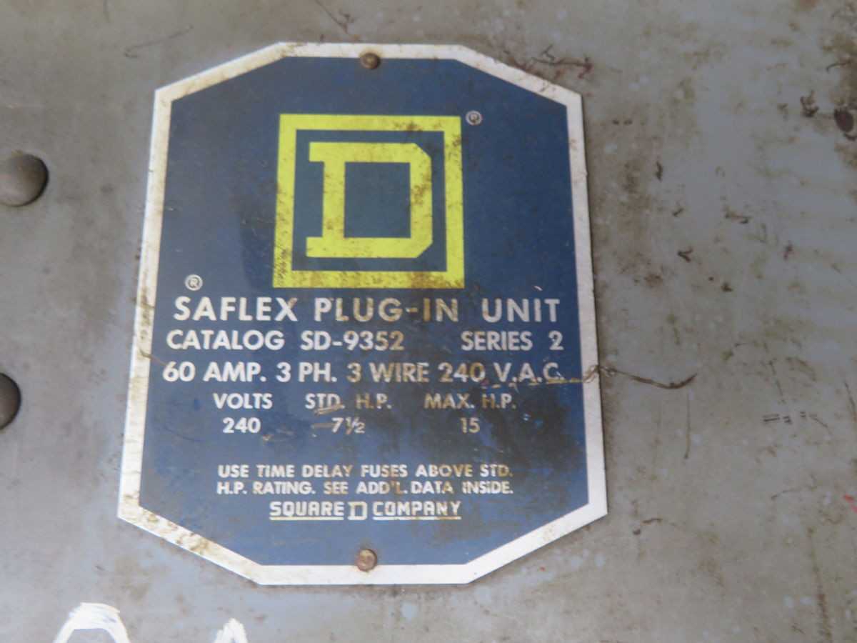 SQUARE D SD-9352 CIRCUIT BREAKER SAFLEX PLUG-IN UNIT T263993 - CIRCUIT BREAKERS
