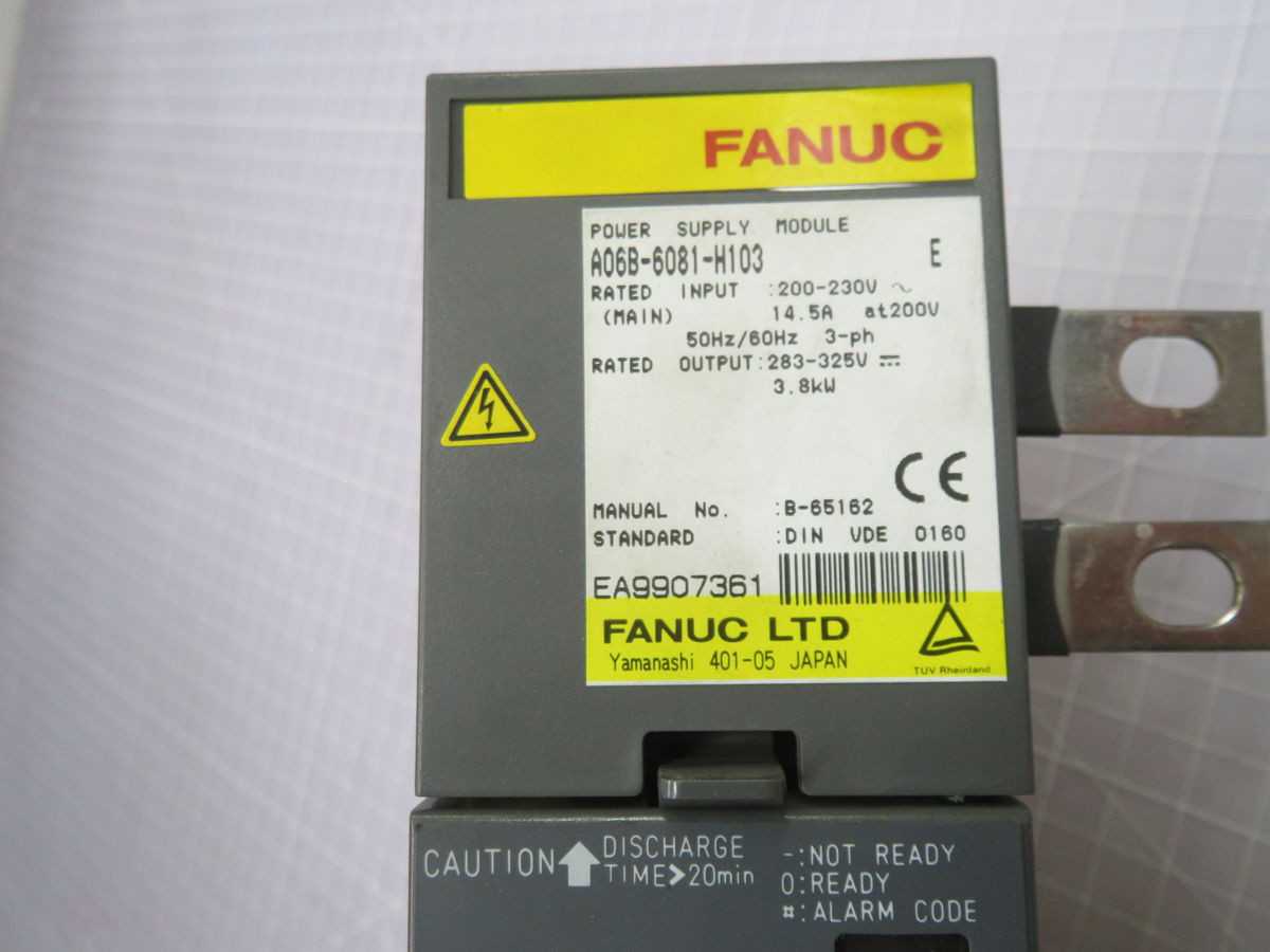 FANUC A06B-6081-H103, POWER SUPPLY, 3-PH AC 200-230V INPUT, 283-325V DC OUTPUT, 3.8 KW POWER - SERVO MOTORS