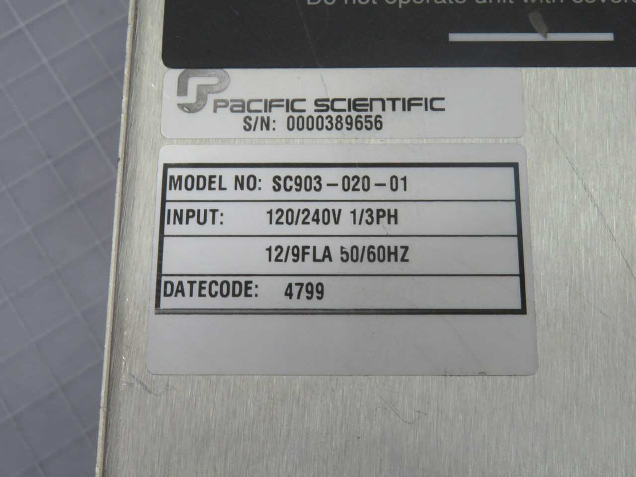 PACIFIC SCIENTIFIC SC903-020-01 SERVO DRIVES, 120/240 VAC INPUT, 2A CONT. OUTPUT, 6A PEAK OUTPUT - SERVO MOTORS