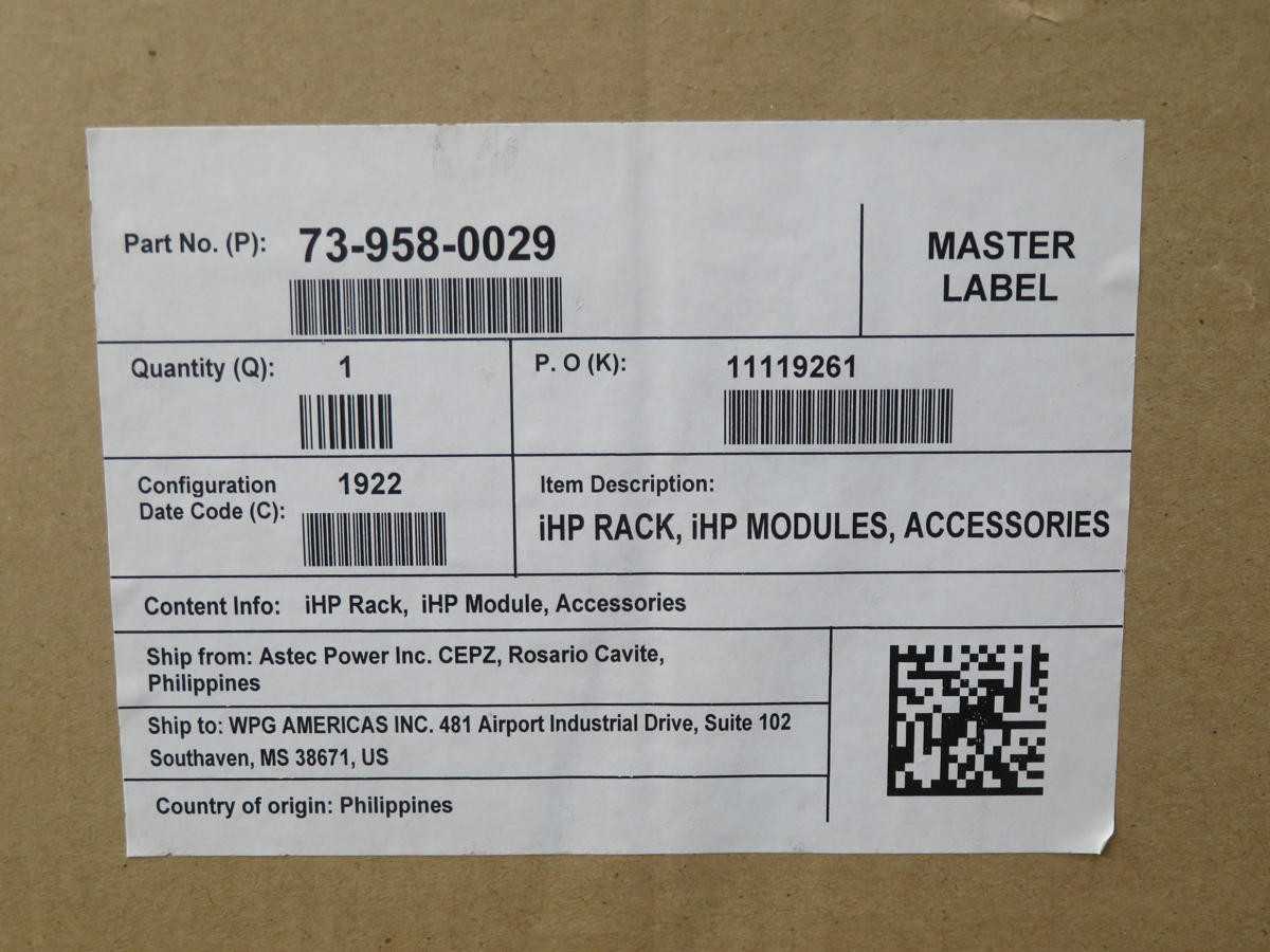 ARTESYN 73-958-0029 IHP RACK MODULE BLANK, SLOT FILLER, AIRFLOW MGMT, EMC PRESERVATION, IHP COMP. - OPERATOR INTERFACE PANELS