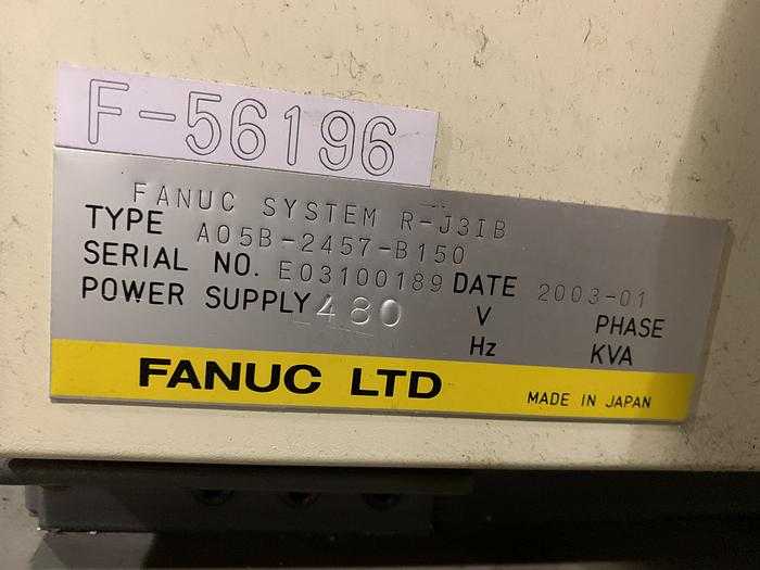 2003 FANUC S-500IB ROBOT, 15KG PAYLOAD, 2757MM REACH, R-J3IB CONTROLLER, 9008.8 HOURS - ARTICULATED ROBOTS