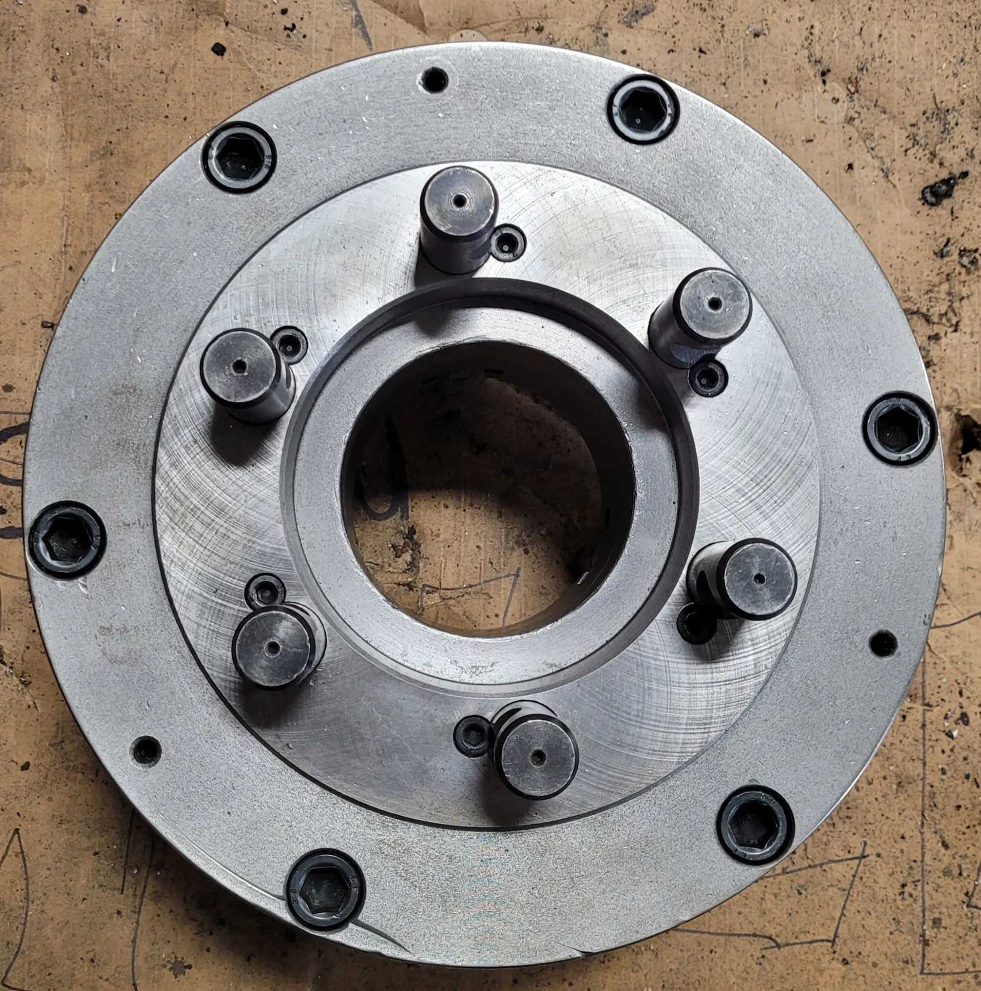 BISON 3 JAW CHUCK W/ D1-8 BACKPLATE, 12” DIAMETER, 3 JAWS - MACHINING TOOLING & PARTS