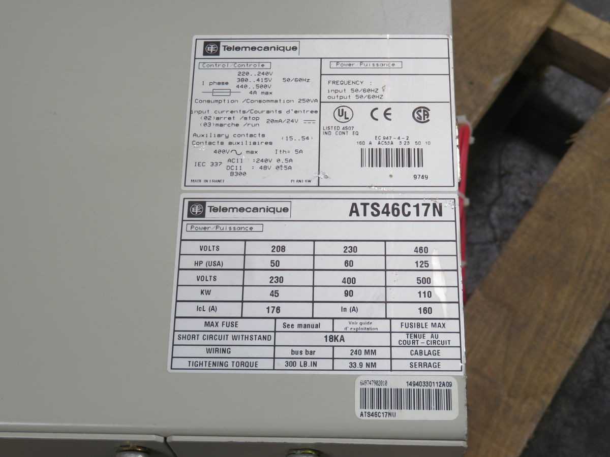 TELEMECANIQUE ATS46C17N SOFT STARTER, 17 A RATED CURRENT, 208-500V LINE VOLTAGE - MOTOR STARTERS