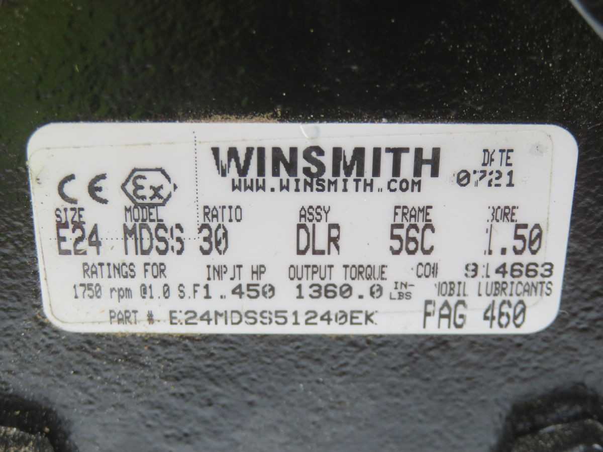 WINSMITH E24MDSS51240EK RIGHT ANGLE SPEED REDUCER T267744 - GEAR REDUCERS