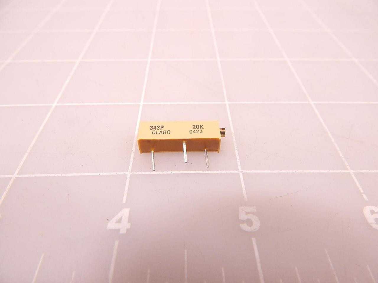 LOT OF 300 CLAROSTAT 343P20K 0423 RES CERMET TRIMMER 20K OHM 10% 0.75W(3/4W) 20(ELEC)TURN 2.54MM (20.57 X 4.83 X 6.35MM) PIN THRU-HOLE - TEMPERATURE CONTROL COMPONENTS