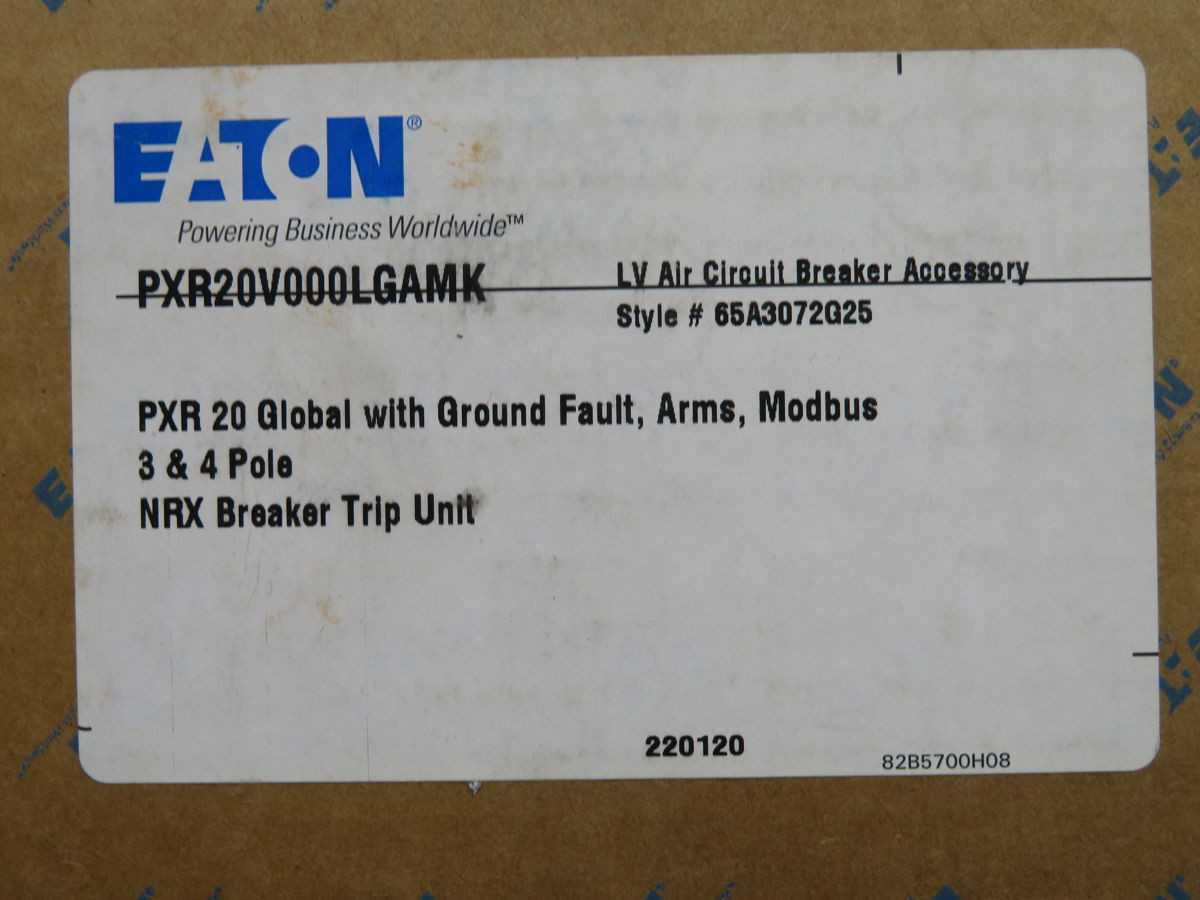 EATON PXR20V000LGAMK TRIP UNIT, L, S, I, G PROTECTION, ARMS, MODBUS, 3P/4P COMPATIBLE - CIRCUIT BREAKERS