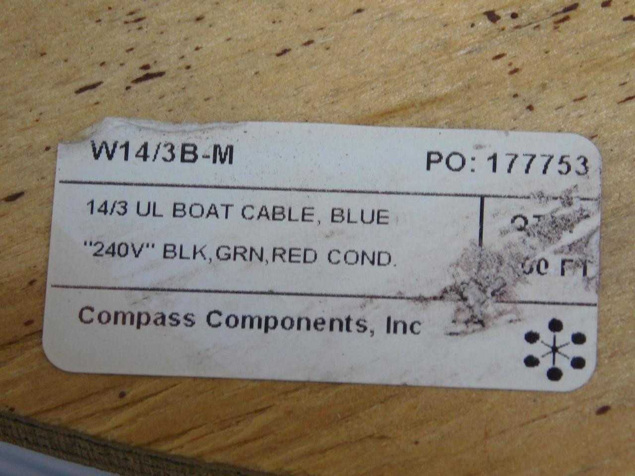 Lot of 1000 ft JMS Wire and Cable Manufacturers 10/3-0191T-030-066 Boat Cable 1426 BC-5W2 White 1000 ft. - ELECTRICAL WIRE