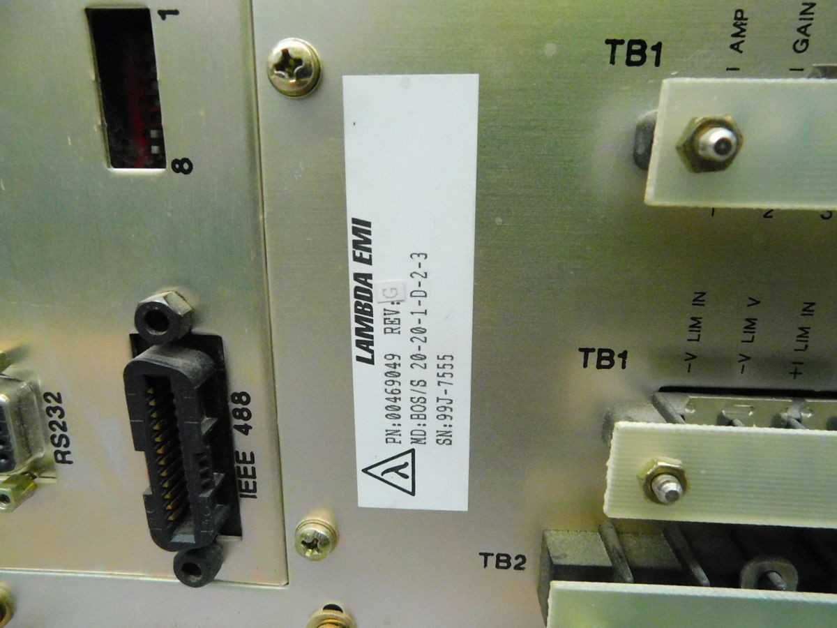 EM ELECTRONIC MEASUREMENT LAMBDA BOS/S 20-20-1-D-2-3 BIPOLAR OPERATIONAL SOURCE/SINK M7069 - ELECTRICAL EQUIPMENT