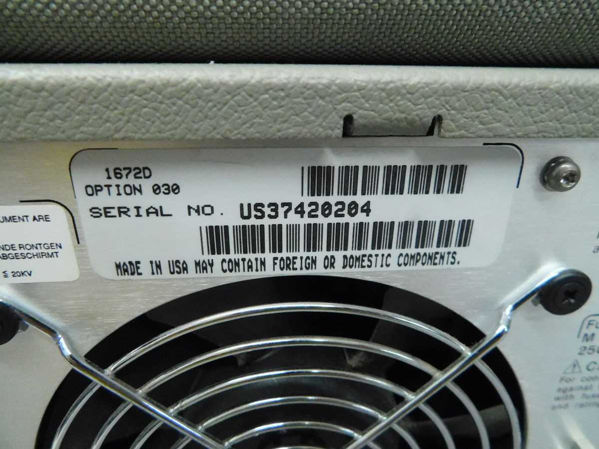 HP 1672D DEEP MEMORY LOGIC ANALYZER 68CH, OP.030 M6772 - ANALYZER