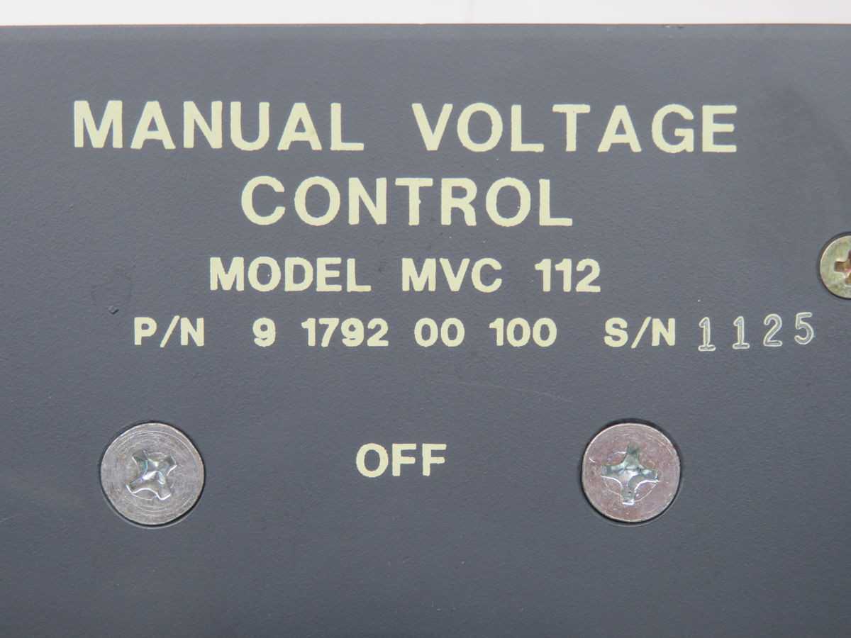 BASLER MVC 112 SOLID-STATE MANUAL VOLTAGE CONTROLLER T268897 - OPERATOR CONTROLS