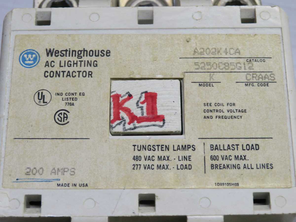 WESTINGHOUSE A202K4CA CONTACTOR T258006 - CONTACTORS