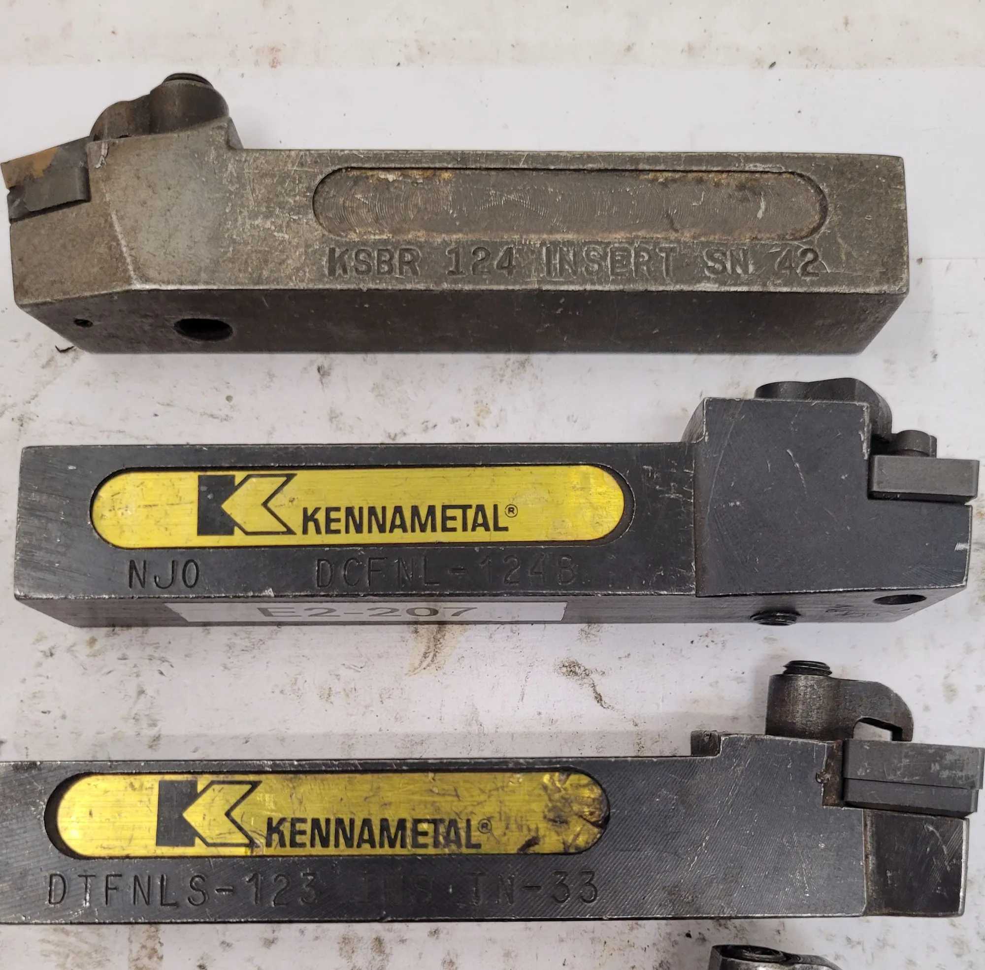 KENNAMETAL TOOLHOLDERS SET OF 6 - MIXED 3/4" AND 5/8" SHANKS (MODELS: DTFNLS-123, DCFNL-124B, ETC.) - MACHINING TOOLING & PARTS