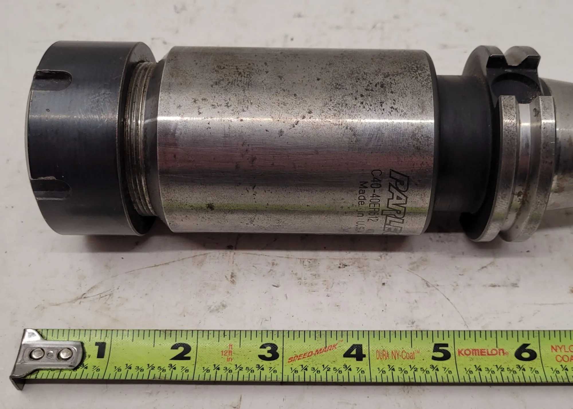 PARLEC C40-40ER612 CAT40 ER40 COLLET CHUCK, 6.12 IN HEAD LENGTH/PROJECTION - MACHINE TOOLING