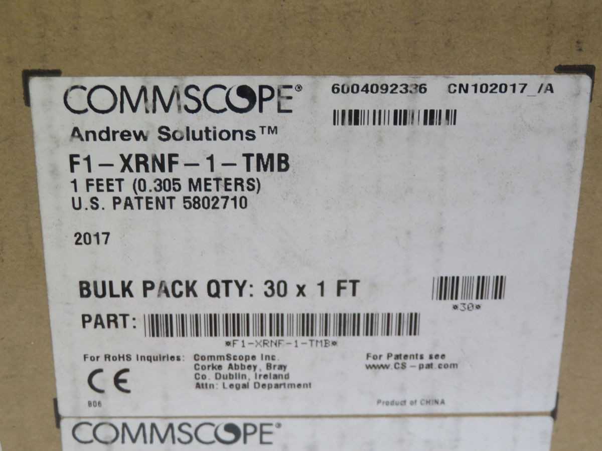 LOT OF 30 COMMSCOPE F1-XRNF-1-TMB RF COAXIAL JUMPER T268788 - COAXIAL CABLE