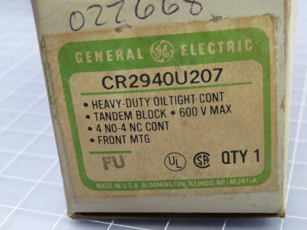 GE CR2940U207 CONTACT BLOCK T225432 - CONTACTORS