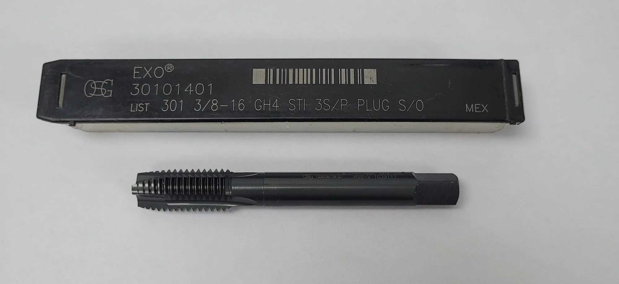OSG TAP AND DIE EXO TAP VA-3, 3/8-16 UNC GH4, 3010401, RIGHT HAND, 3 FLUTES - MACHINING TOOLING & PARTS