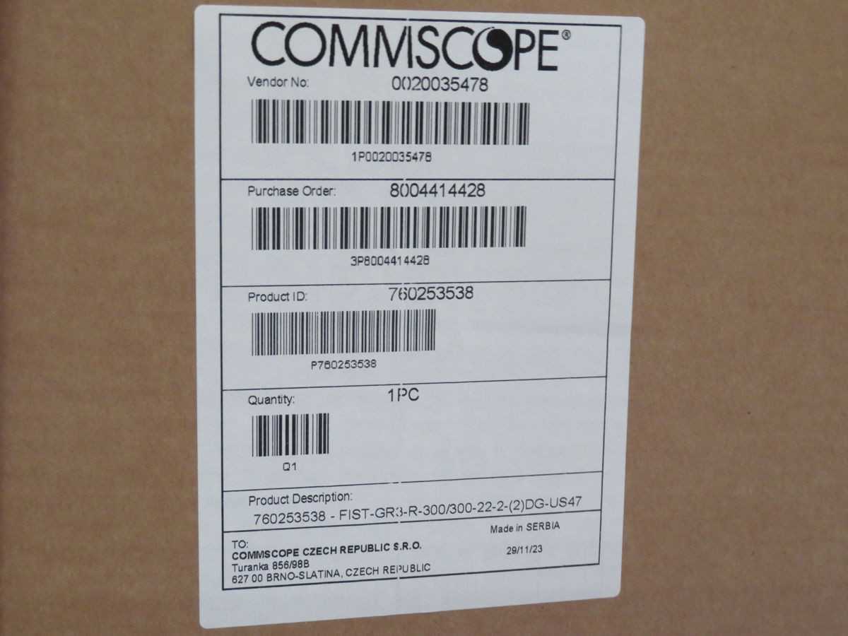 COMMSCOPE 760253538 FIST-GR3, 300 SPLICE CAP, 300 TERM CAP, 2200 MM H, DOUBLE-SIDED - AUTOMATION & CONTROLS