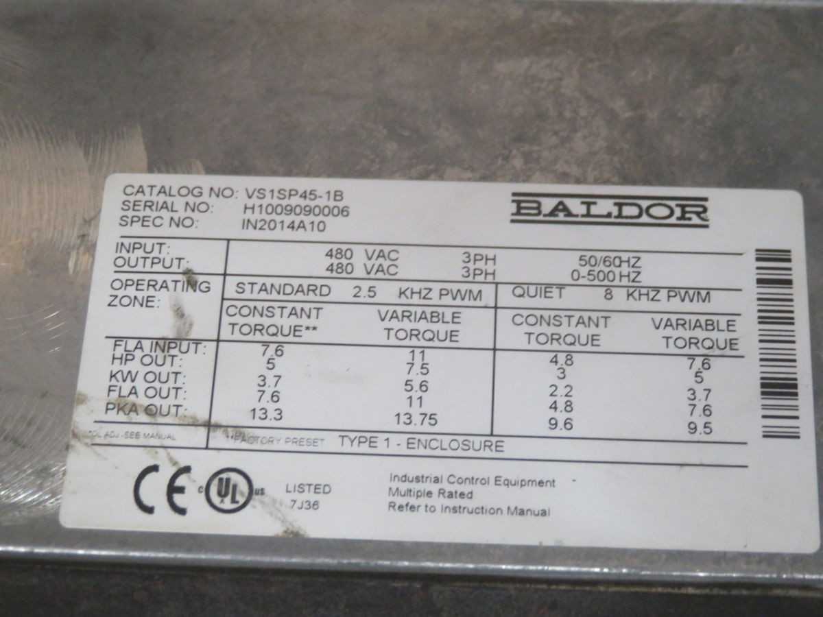 BALDOR VS1SP45-1B AC INVERTER DRIVE - 5HP / 7.5HP T268710 - AC VFD DRIVES