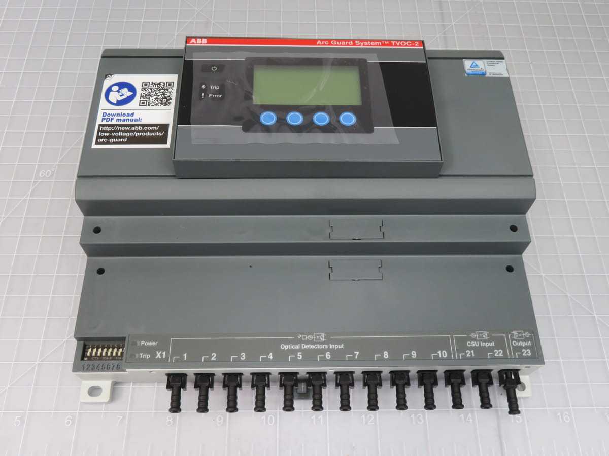 ABB TVOC-2-240 1SFA664001R1001, ARC MONITOR, 100-240V AC/DC PWR, <1 MS ARC DETECT, 2 TRIP RLY - INDUSTRIAL PARTS