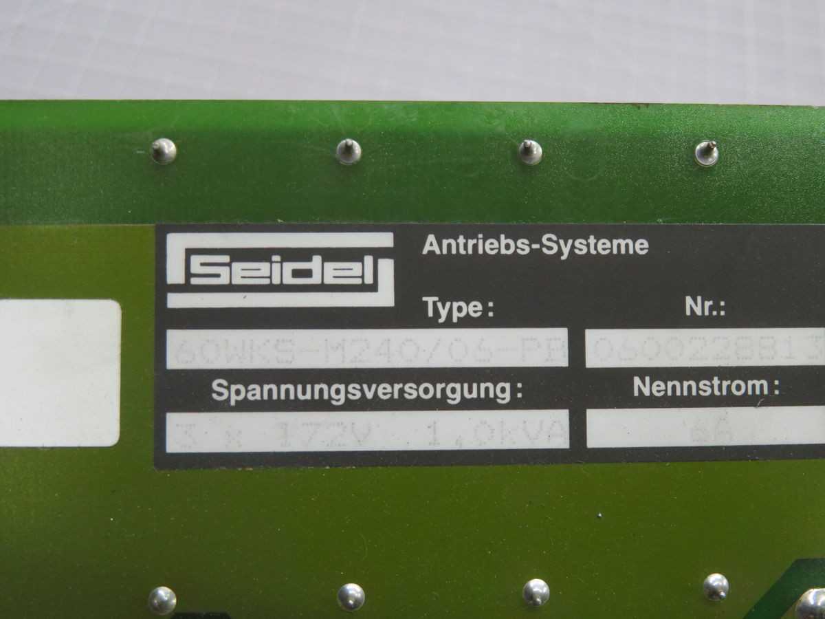 SEIDAL 60WKS-M240/06-PB SERVO CONTROL AMPLIFIER T264980 - SERVO
