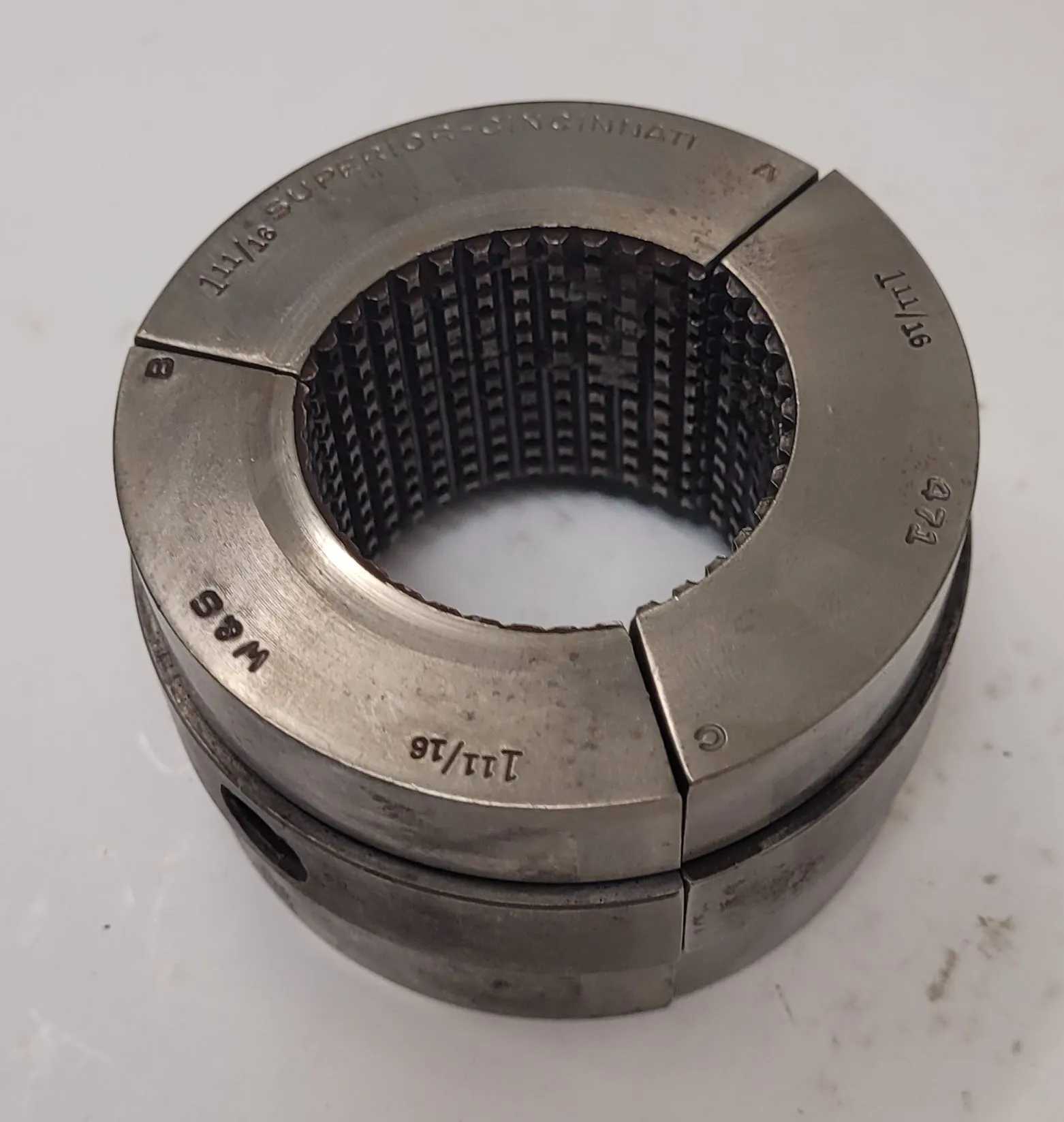 SUPERIOR CINCINNATI 1 11/16" MASTER SERRATED COLLET PAD - SET OF 4, 1-7/8” HEIGHT - MACHINE TOOLING
